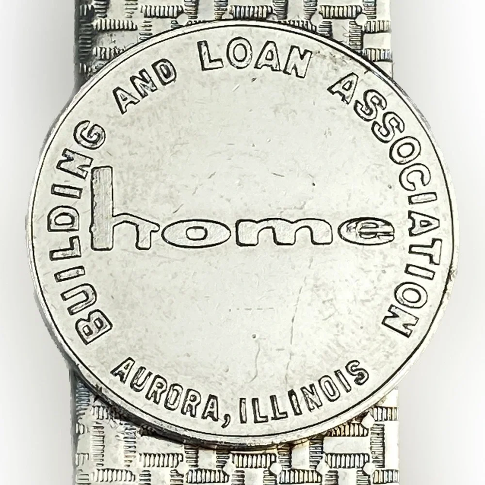 Vintage building and loan association from Aurora Illinois money clip